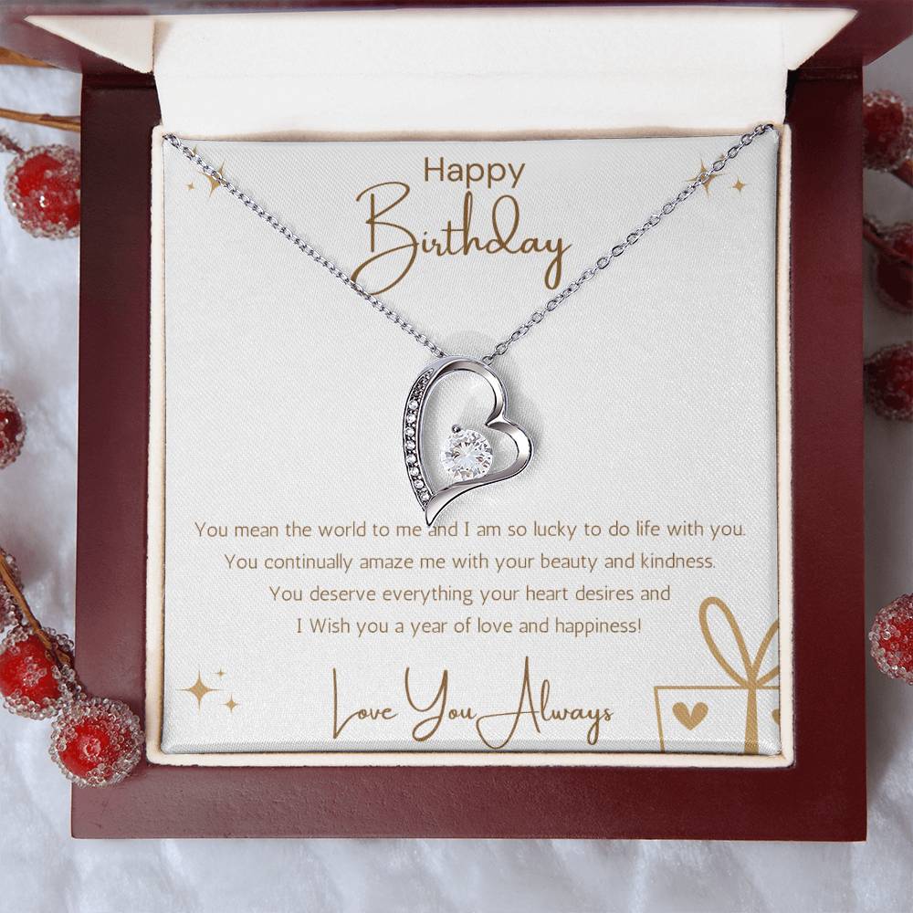 Wife Heart Necklace Birthday Beauty, Kindness - White