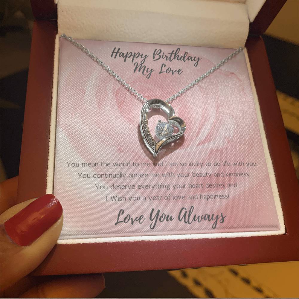 Wife Heart Necklace Birthday Beauty, Kindness - Rose