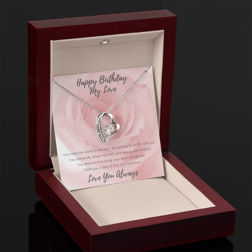 Wife Heart Necklace Birthday Beauty, Kindness - Rose