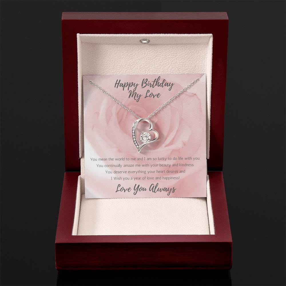 Wife Heart Necklace Birthday Beauty, Kindness - Rose