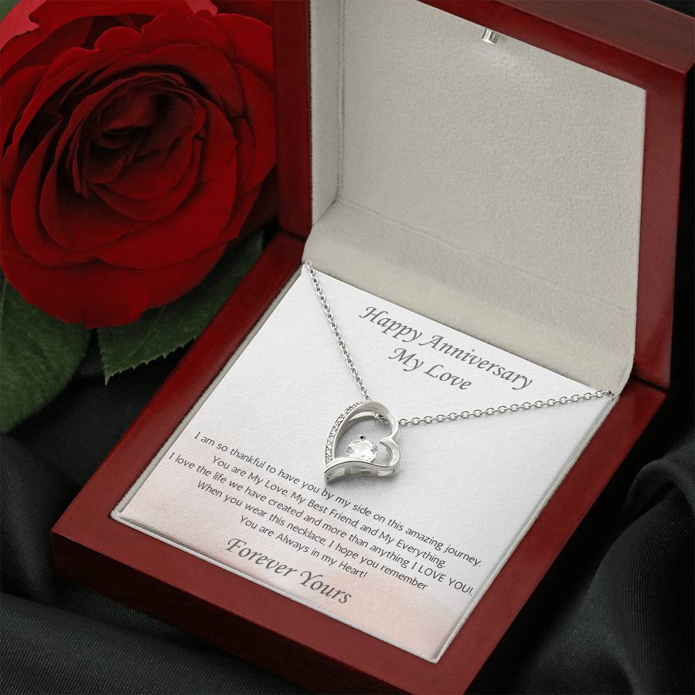 Wife Heart Necklace Anniversary My Everything - White