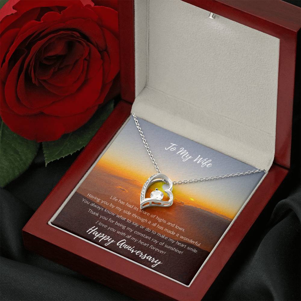 Wife Anniversary Heart Necklace - Sunshine