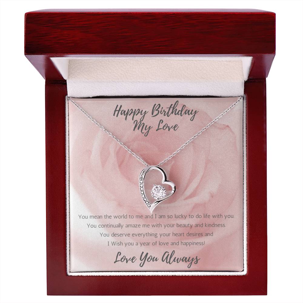 Wife Heart Necklace Birthday Beauty, Kindness - Rose