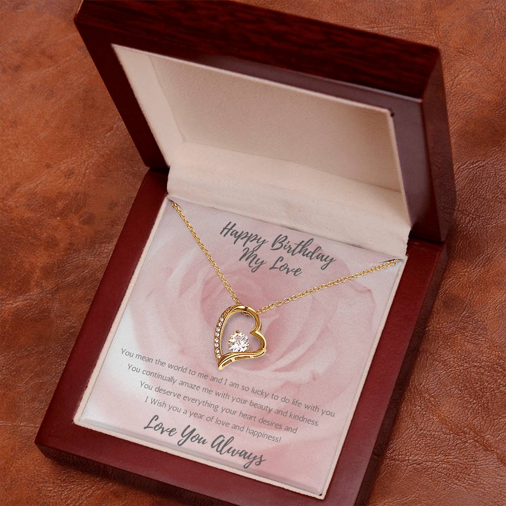 Wife Heart Necklace Birthday Beauty, Kindness - Rose