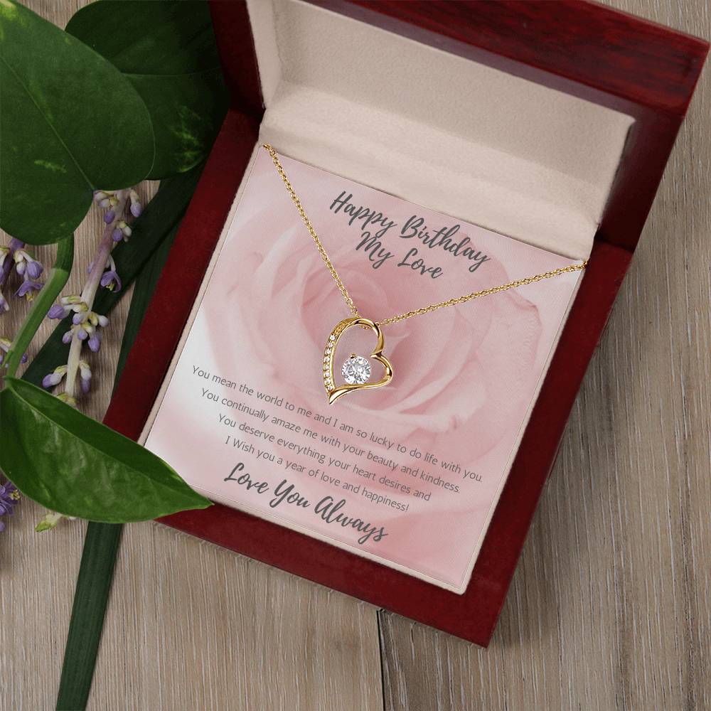 Wife Heart Necklace Birthday Beauty, Kindness - Rose