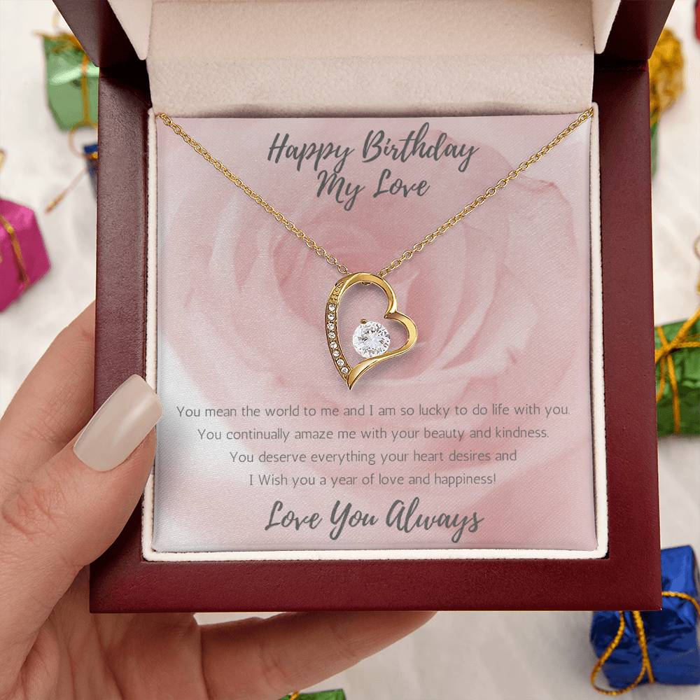 Wife Heart Necklace Birthday Beauty, Kindness - Rose