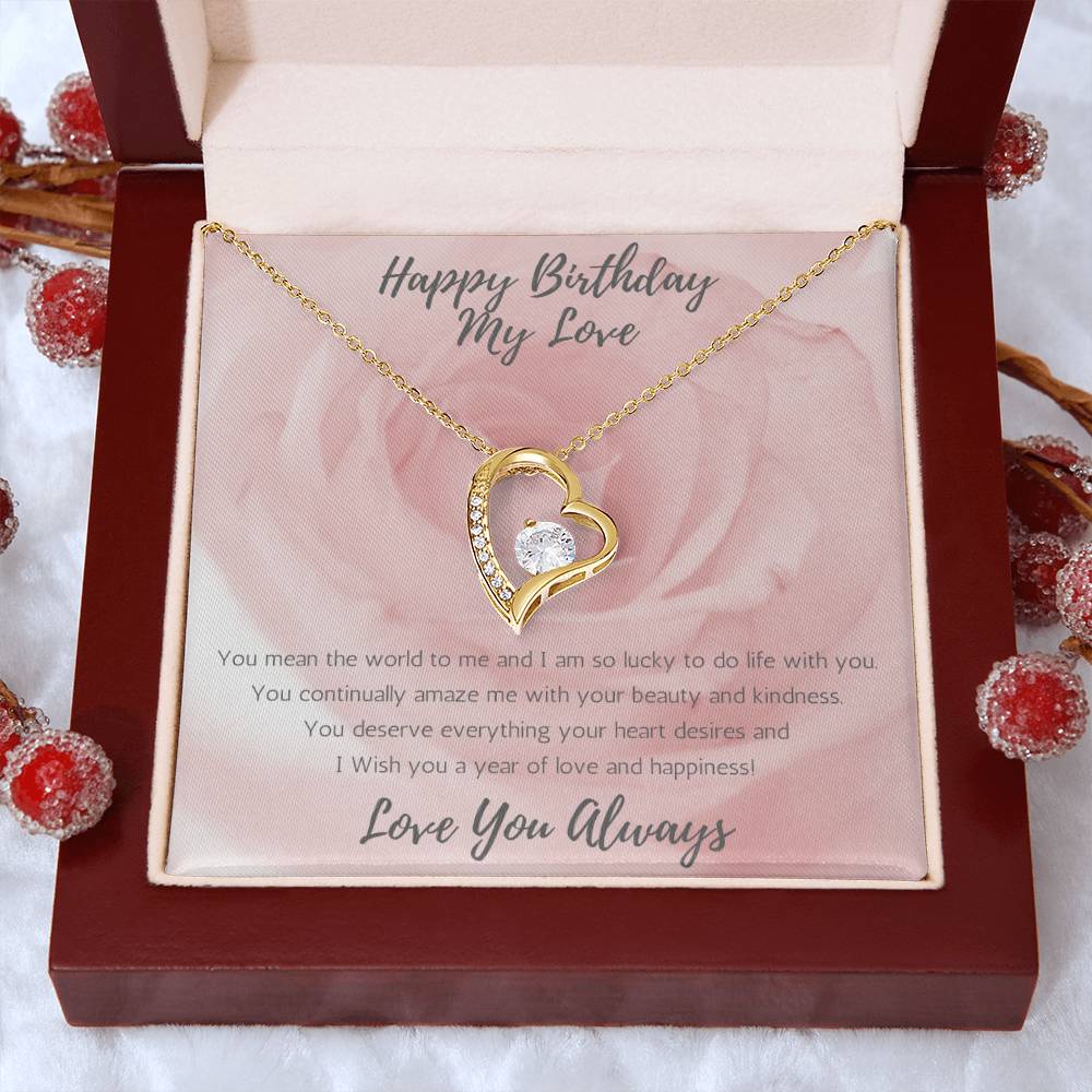 Wife Heart Necklace Birthday Beauty, Kindness - Rose