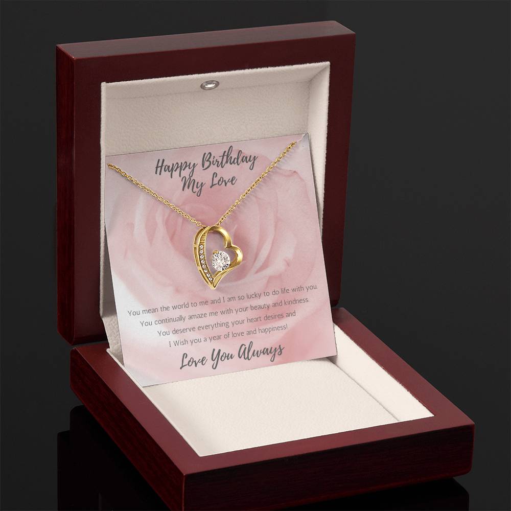 Wife Heart Necklace Birthday Beauty, Kindness - Rose