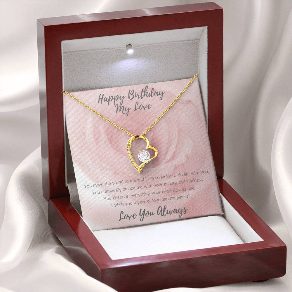 Wife Heart Necklace Birthday Beauty, Kindness - Rose