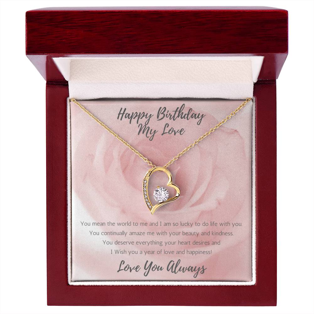 Wife Heart Necklace Birthday Beauty, Kindness - Rose