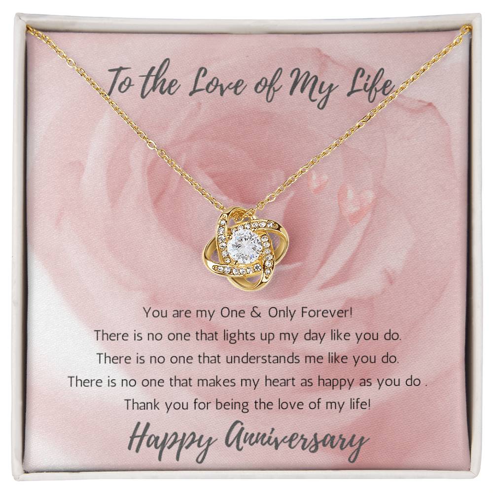 Wife Love Knot Necklace Anniversary My Everything - Rose