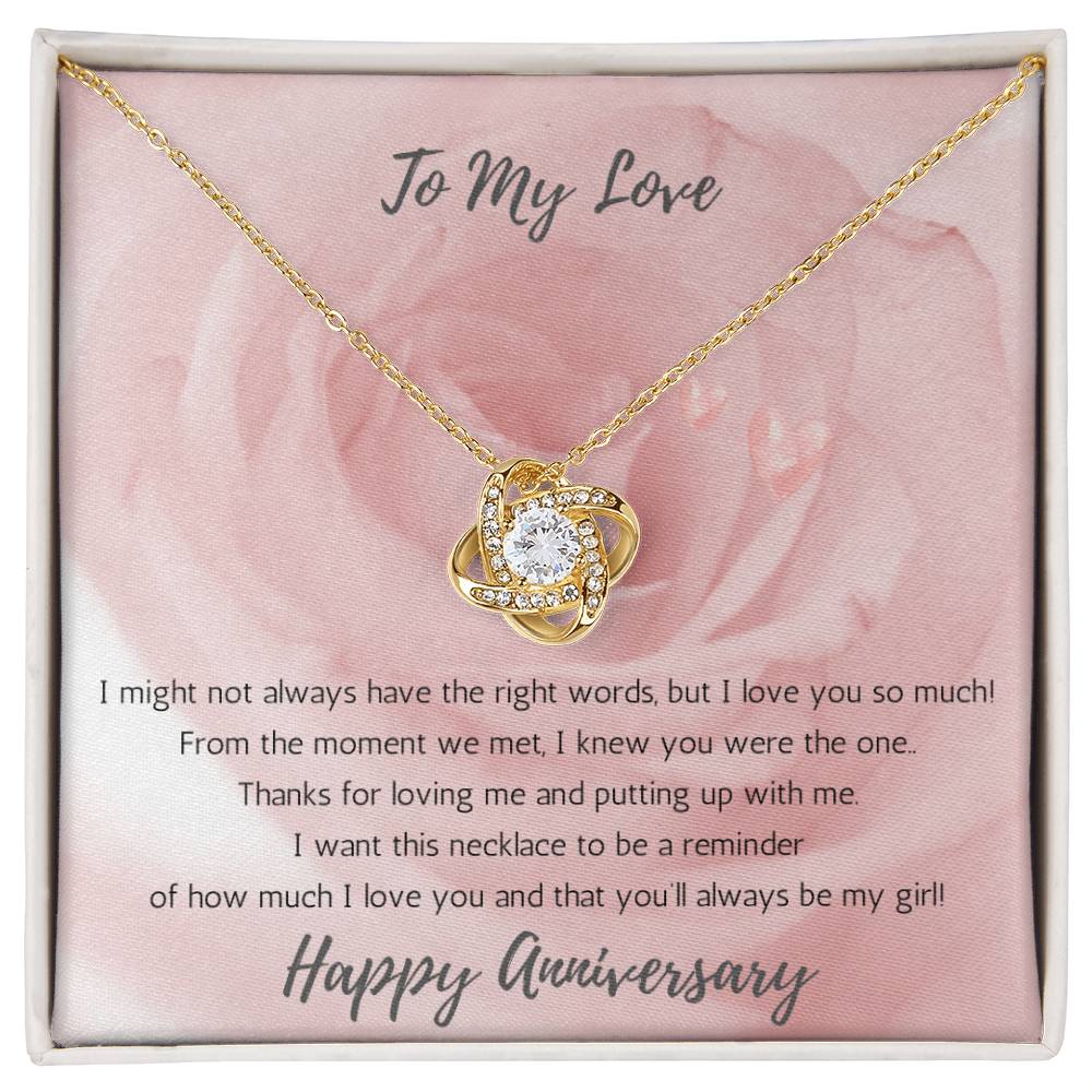 Wife Love Knot Necklace Anniversary My Girl - Rose