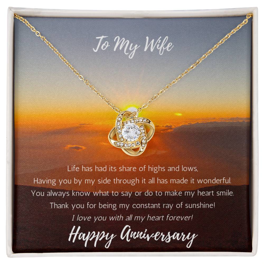 Wife Anniversary  Love Knot Necklace Sunshine