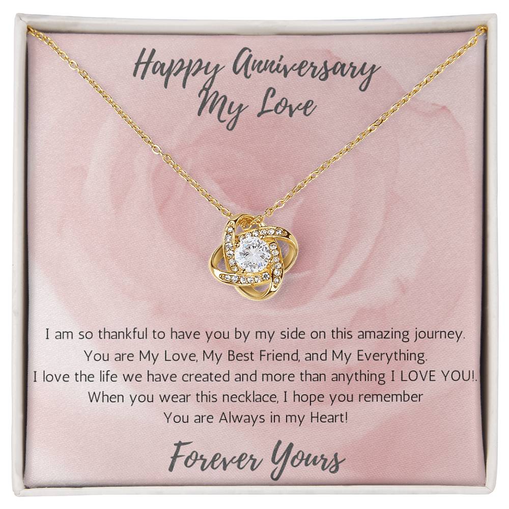 Wife Love Knot Necklace Anniversary One & Only - Rose