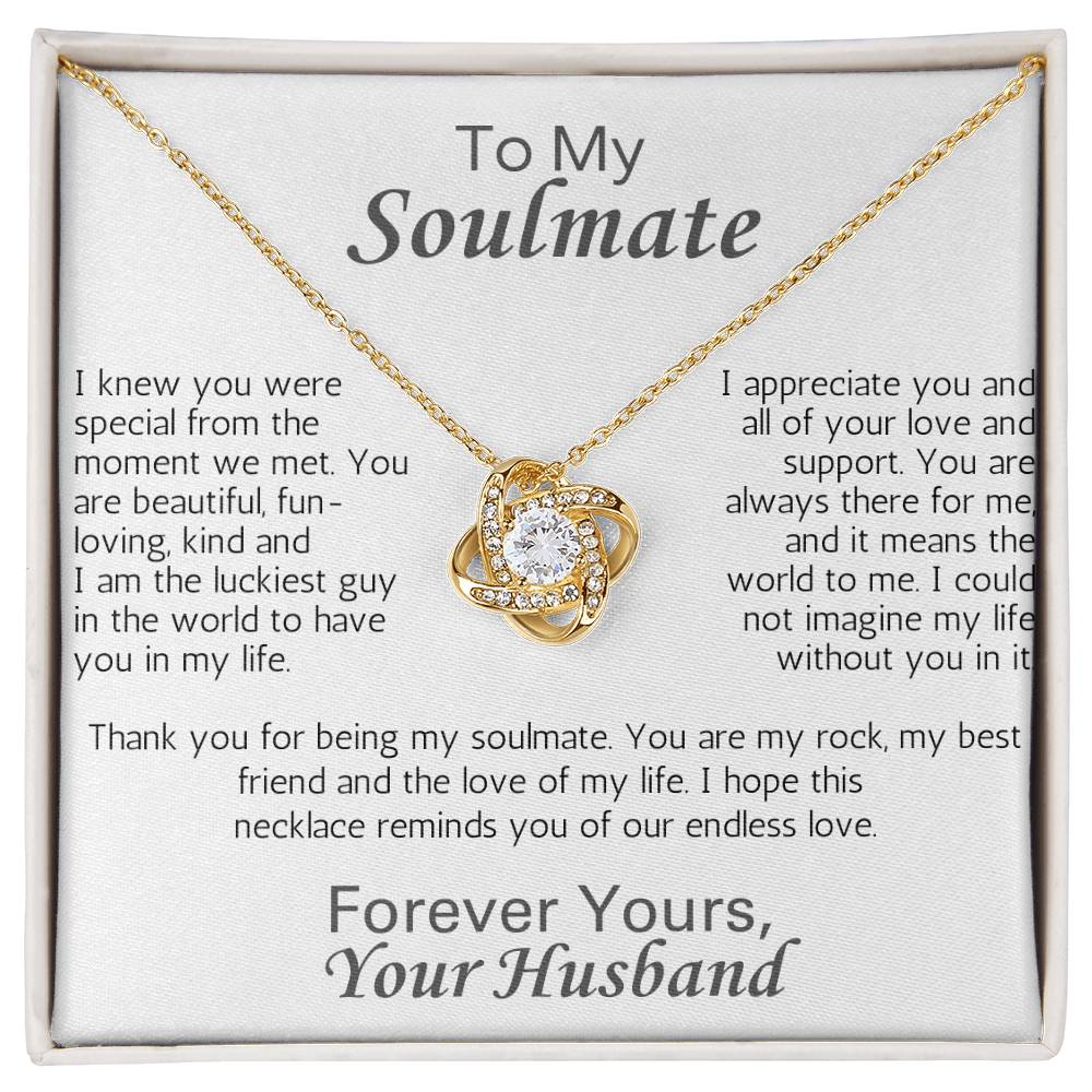 Wife LoveKnot Necklace Anniversary Birthday Soulmate - White