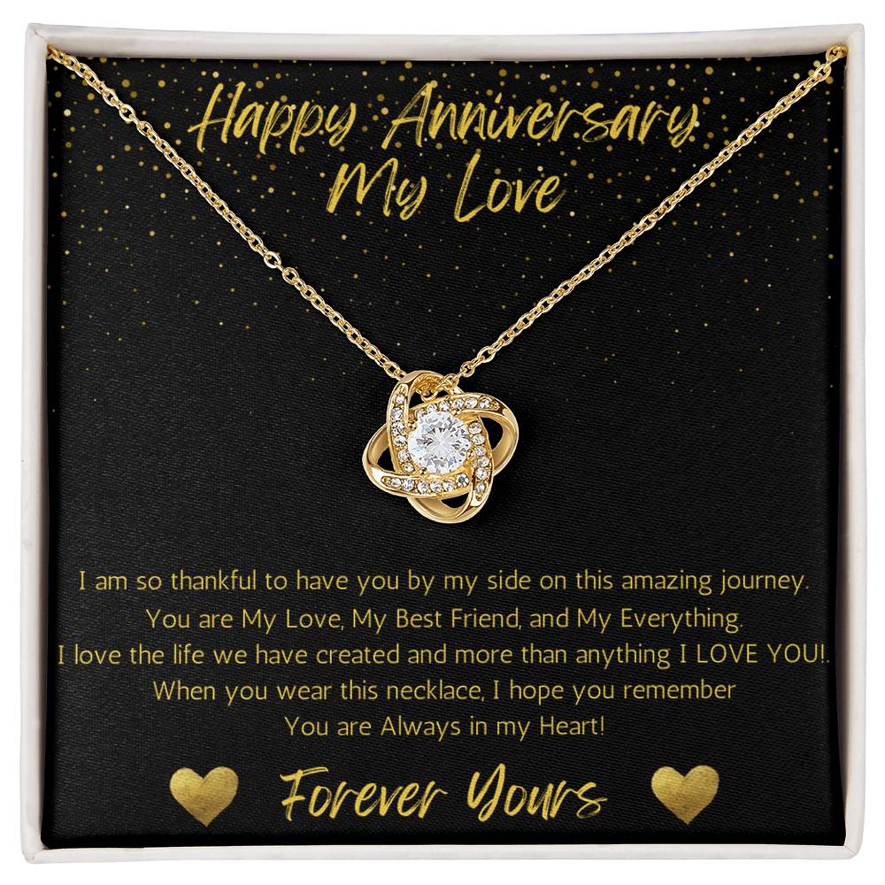 Wife Love Knot Necklace Anniversary My Everything - Black