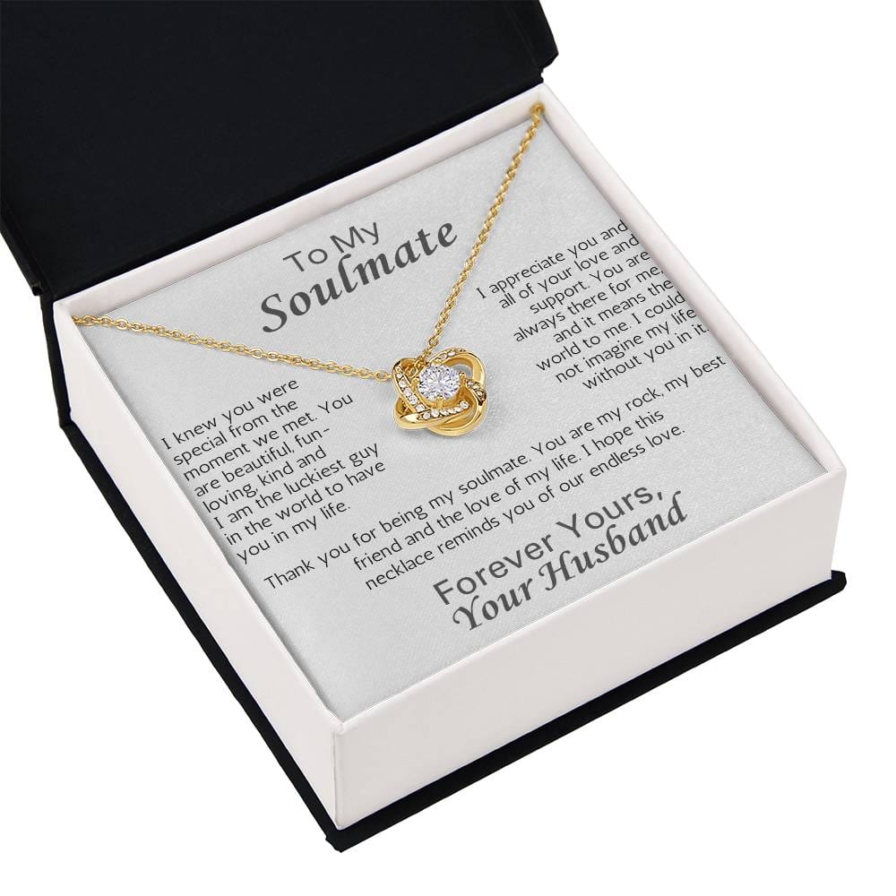 Wife LoveKnot Necklace Anniversary Birthday Soulmate - White