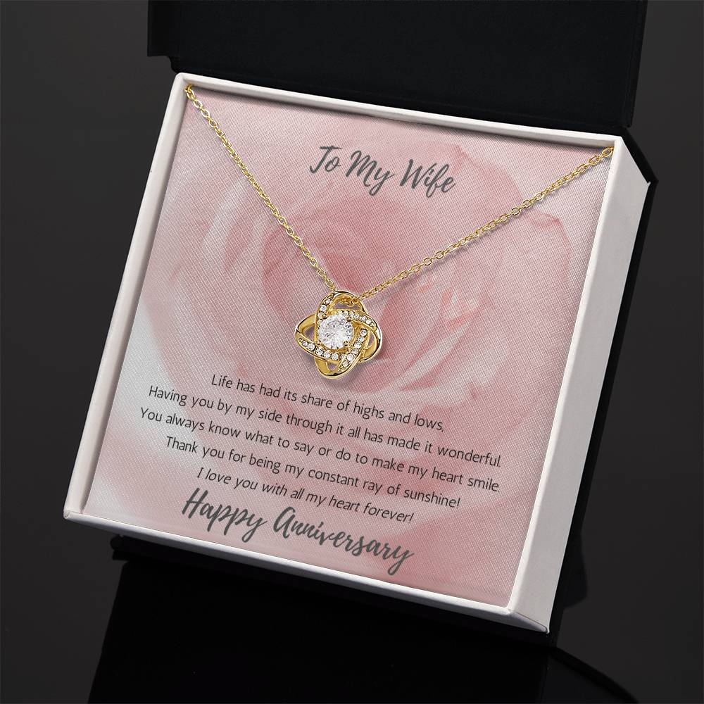 Wife Anniversary Love Knot Necklace Sunshine - Rose