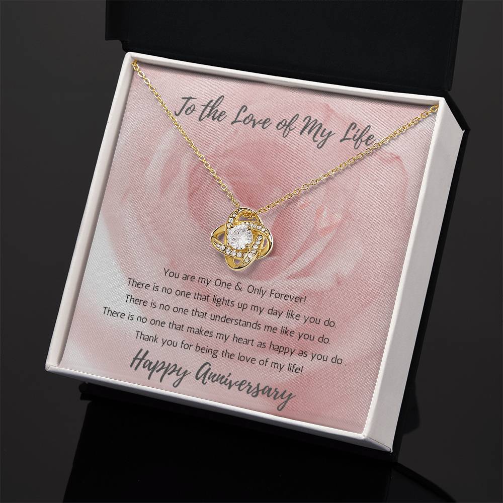 Wife Love Knot Necklace Anniversary My Everything - Rose