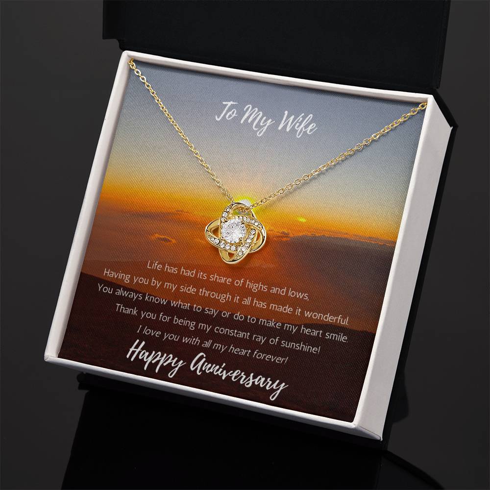 Wife Anniversary  Love Knot Necklace Sunshine