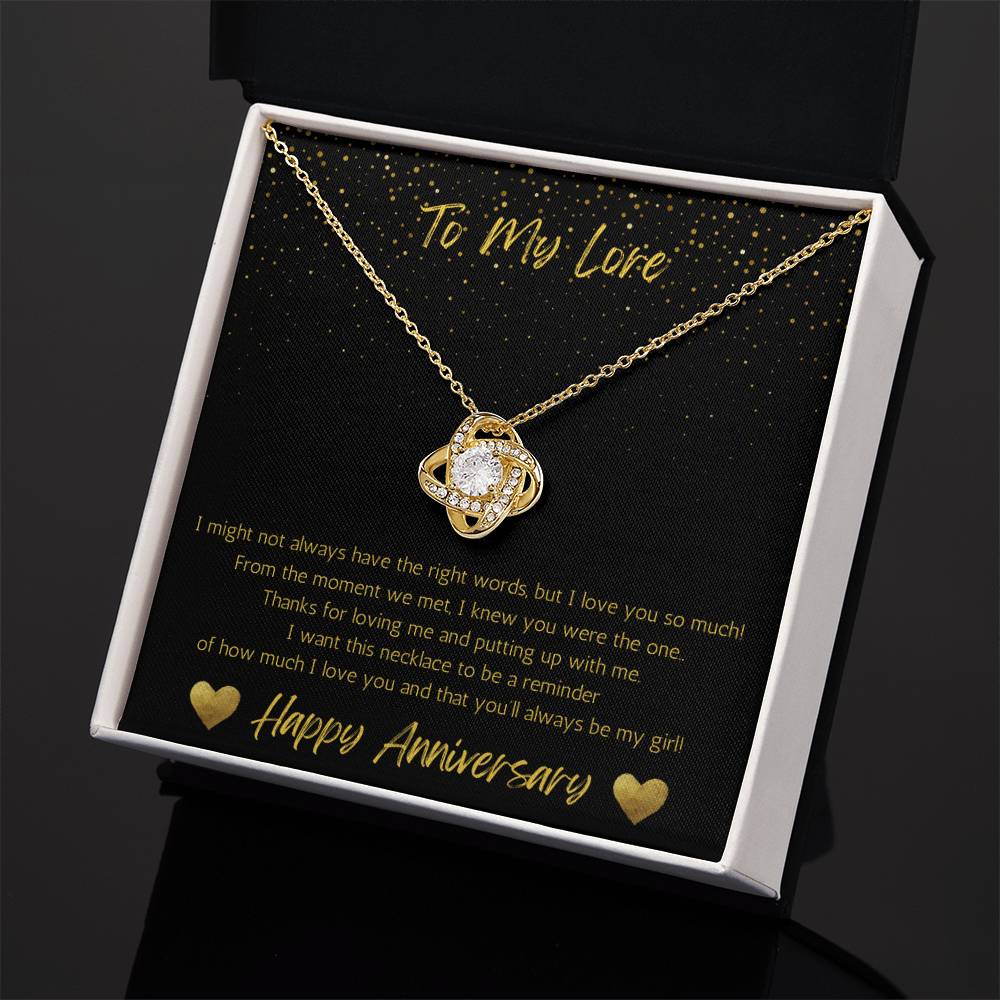 Wife Love Knot Necklace Anniversary My Girl - Black