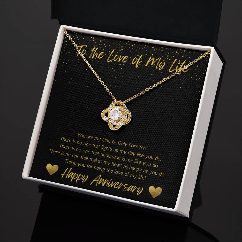 Wife Love Knot Necklace Anniversary One & Only - Black