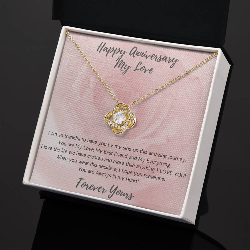 Wife Love Knot Necklace Anniversary One & Only - Rose