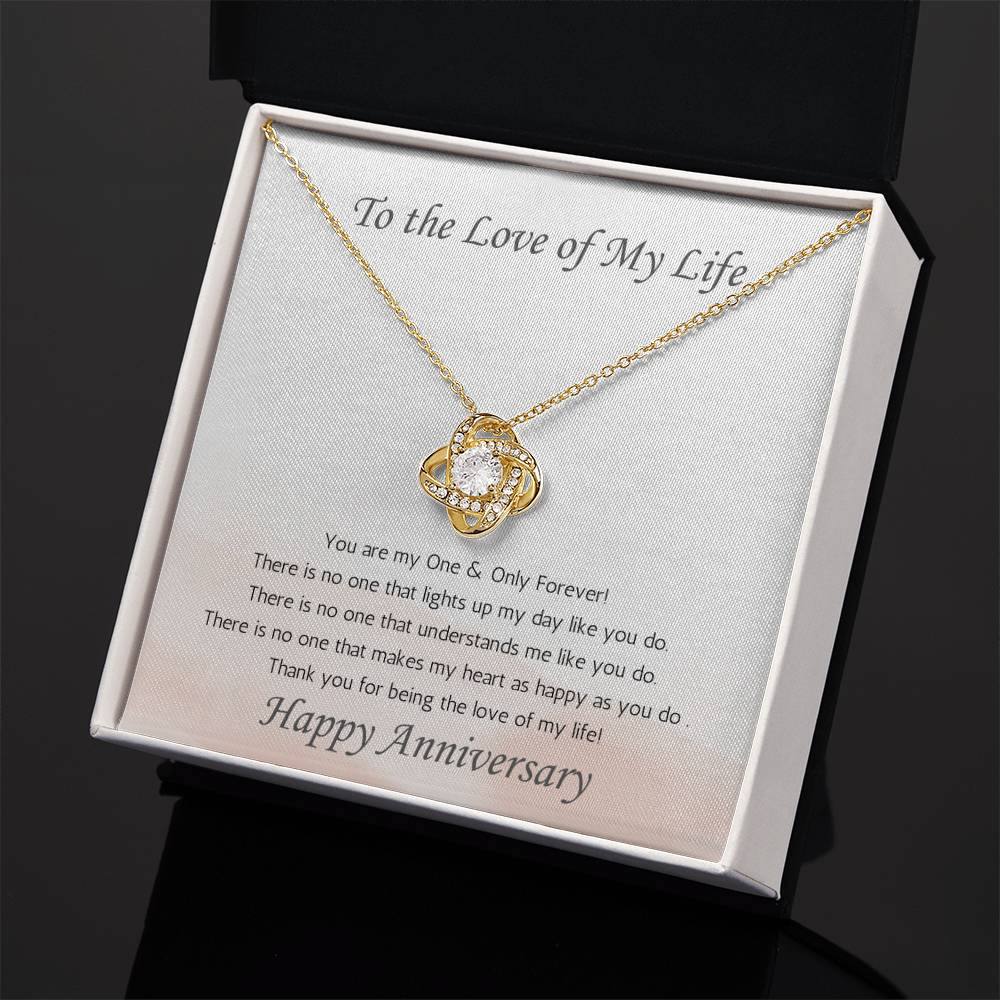 Wife Love Knot Necklace Anniversary One & Only - White