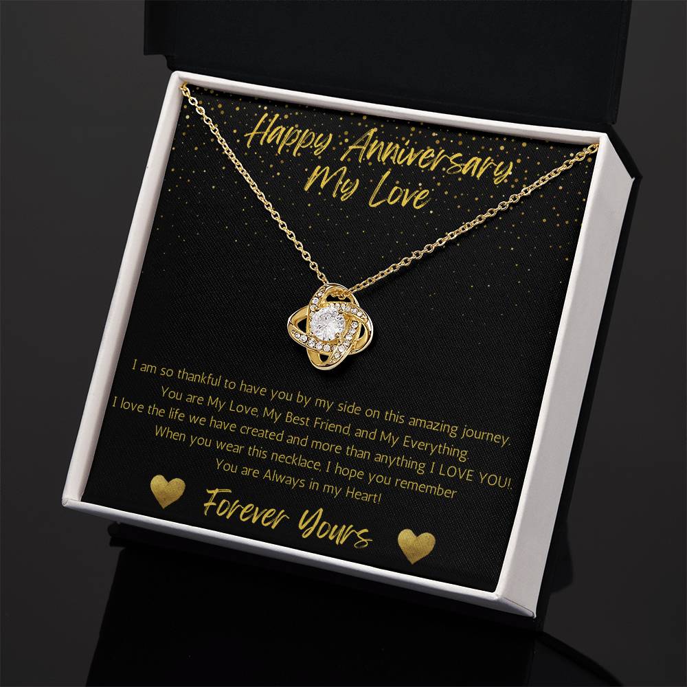 Wife Love Knot Necklace Anniversary My Everything - Black