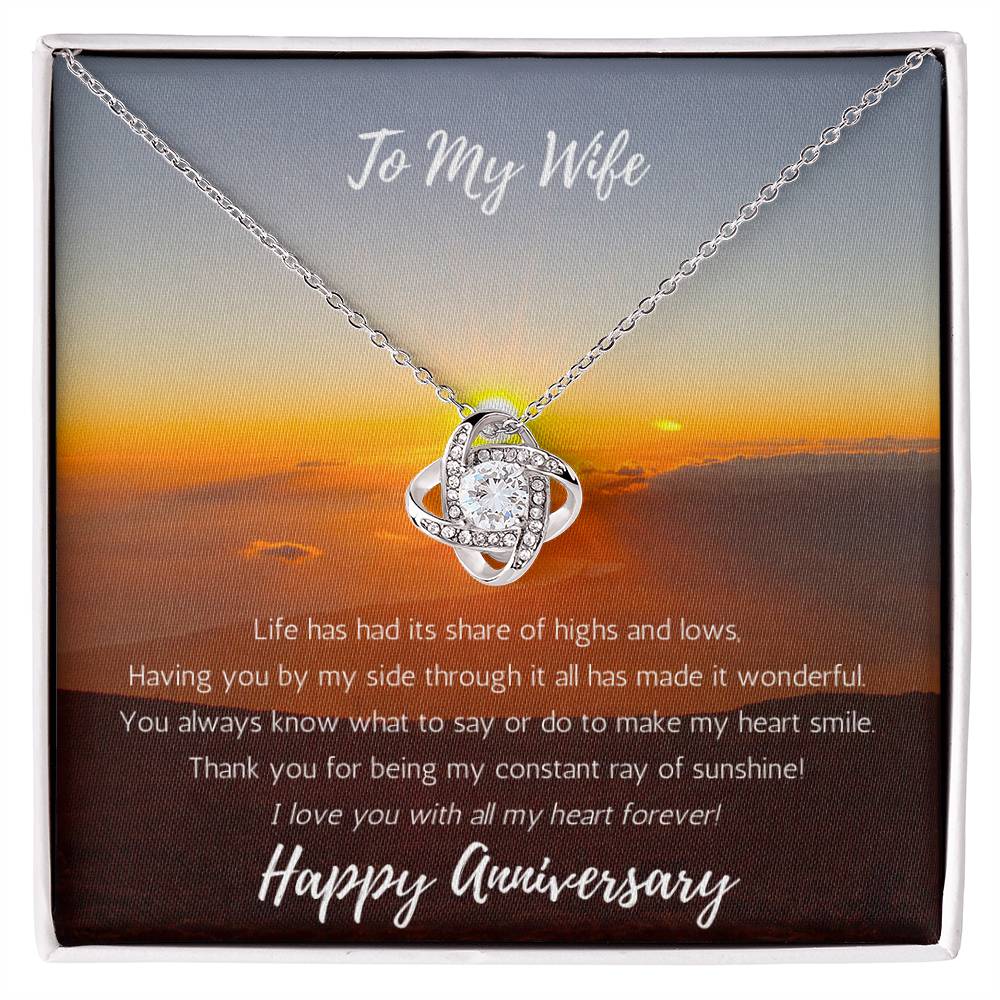 Wife Anniversary  Love Knot Necklace Sunshine