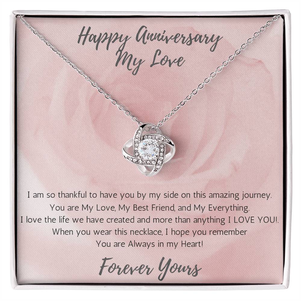 Wife Love Knot Necklace Anniversary One & Only - Rose