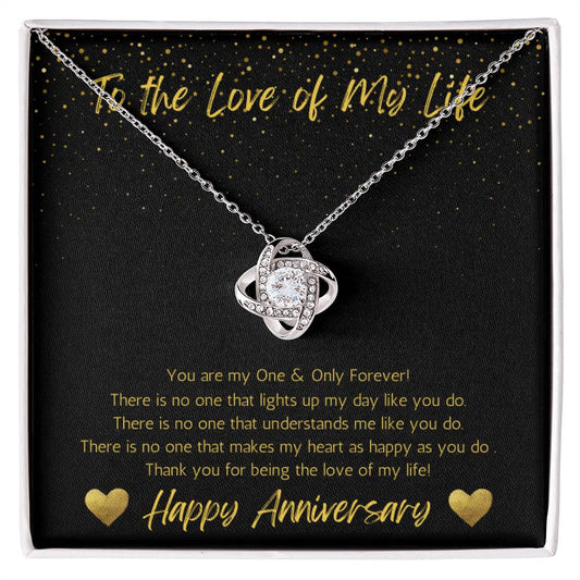 Wife Love Knot Necklace Anniversary One & Only - Black