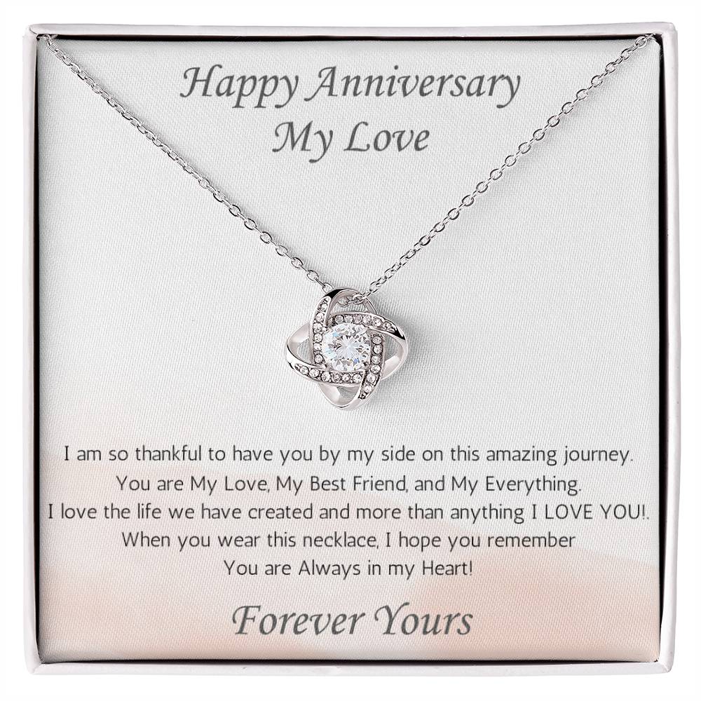 Wife Love Knot Necklace Anniversary My Everything - White