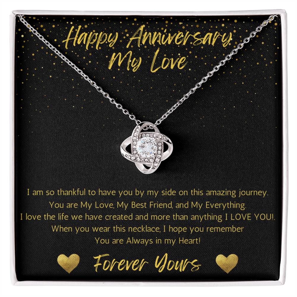 Wife Love Knot Necklace Anniversary My Everything - Black