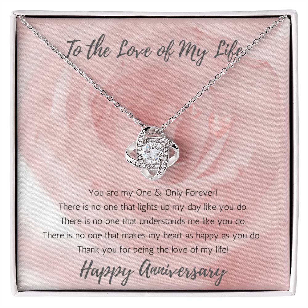 Wife Love Knot Necklace Anniversary My Everything - Rose