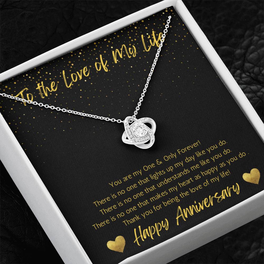 Wife Love Knot Necklace Anniversary One & Only - Black