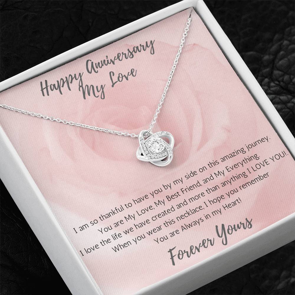 Wife Love Knot Necklace Anniversary One & Only - Rose