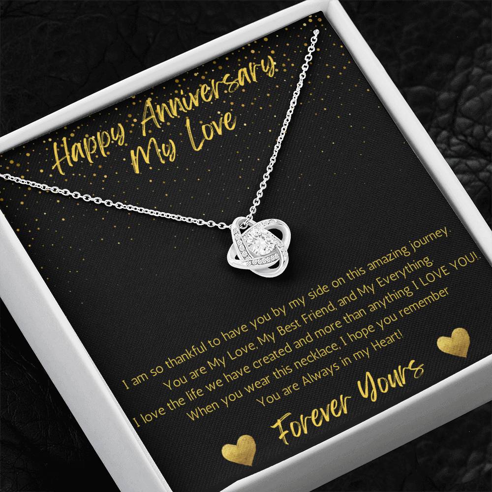 Wife Love Knot Necklace Anniversary My Everything - Black