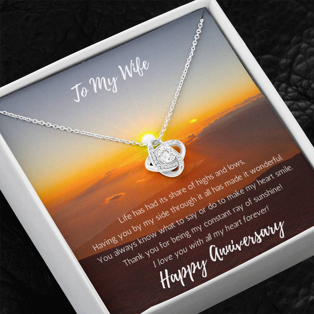 Wife Anniversary  Love Knot Necklace Sunshine