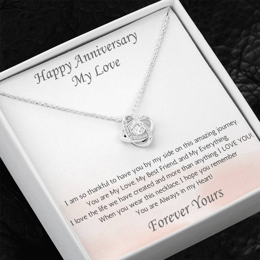 Wife Love Knot Necklace Anniversary My Everything - White