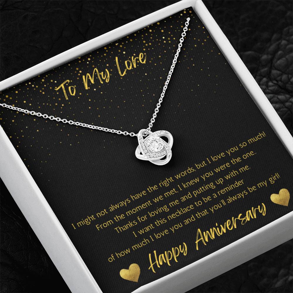 Wife Love Knot Necklace Anniversary My Girl - Black