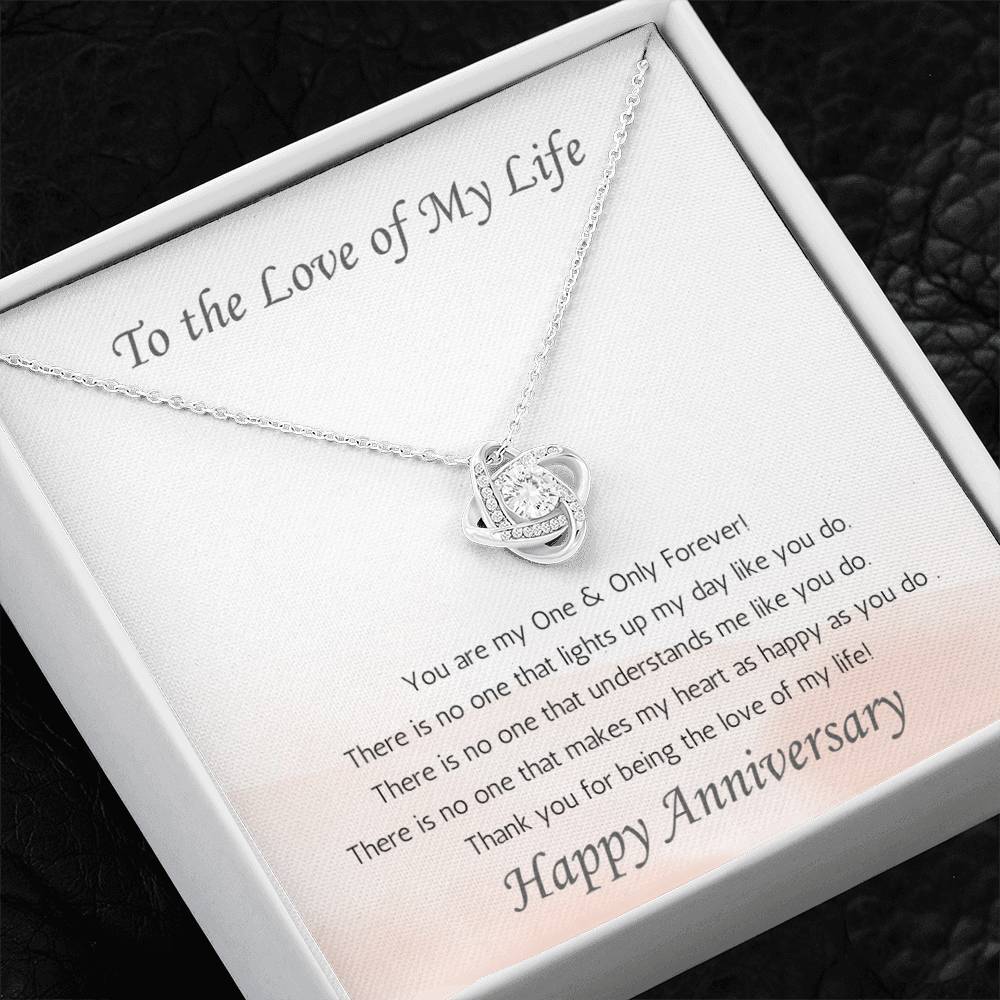 Wife Love Knot Necklace Anniversary One & Only - White