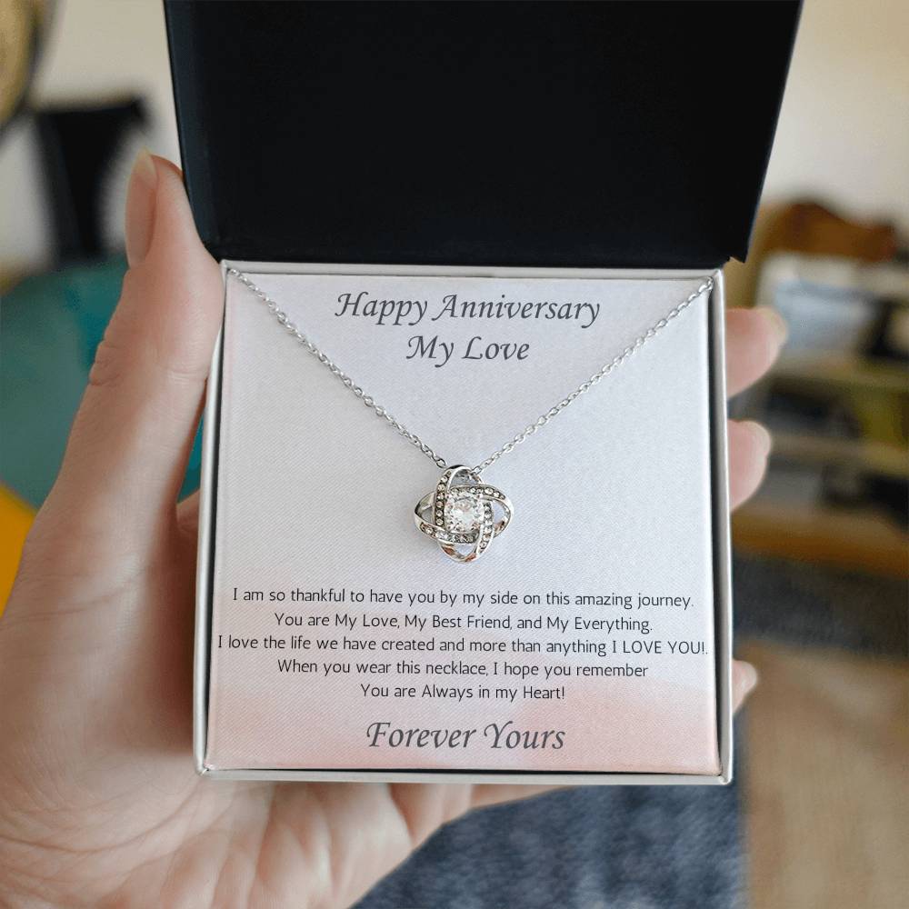 Wife Love Knot Necklace Anniversary My Everything - White