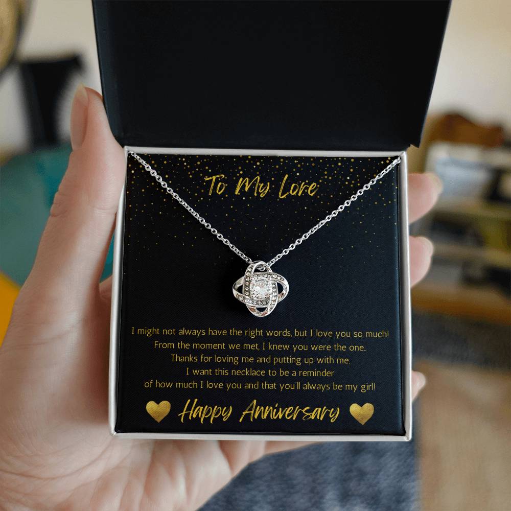 Wife Love Knot Necklace Anniversary My Girl - Black