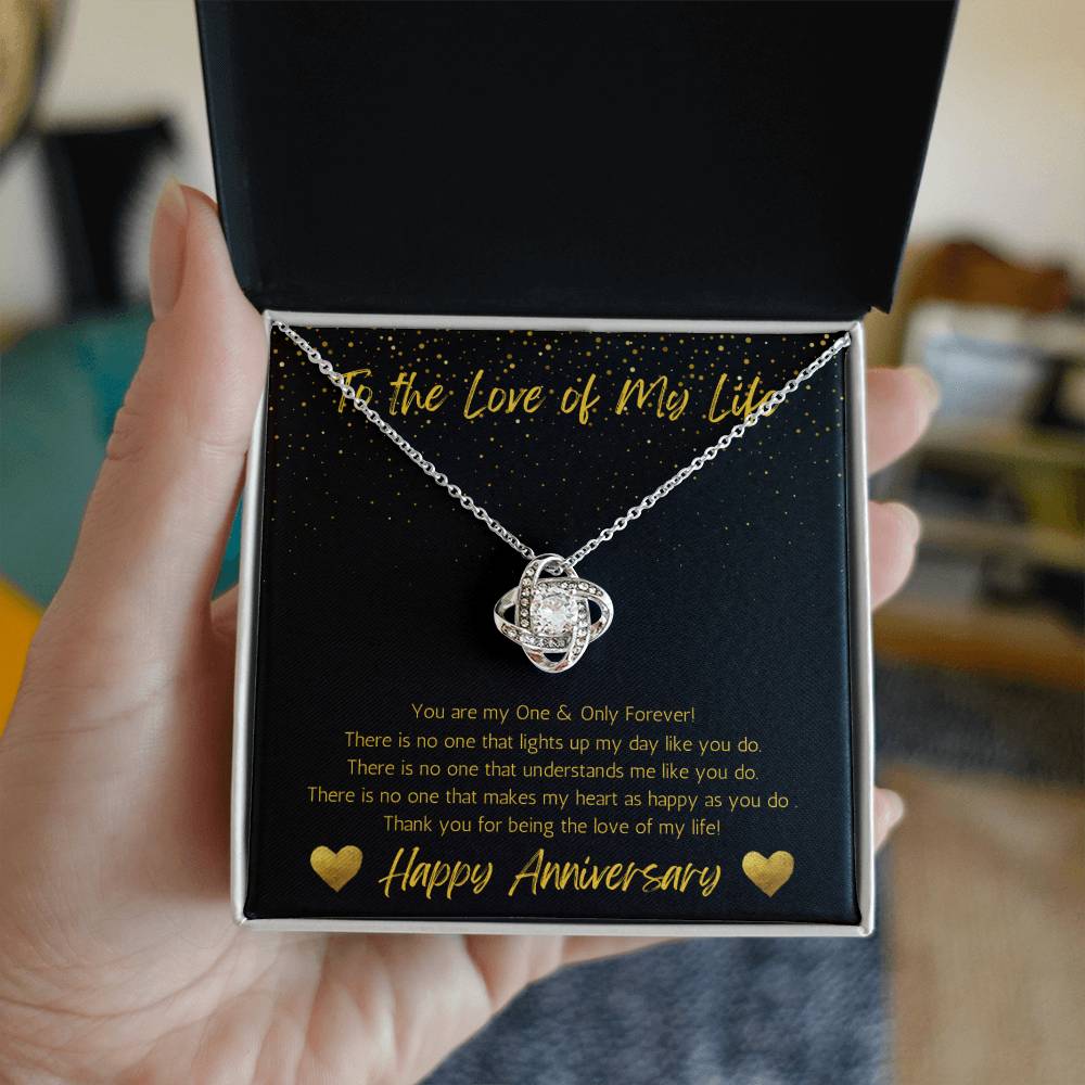 Wife Love Knot Necklace Anniversary One & Only - Black