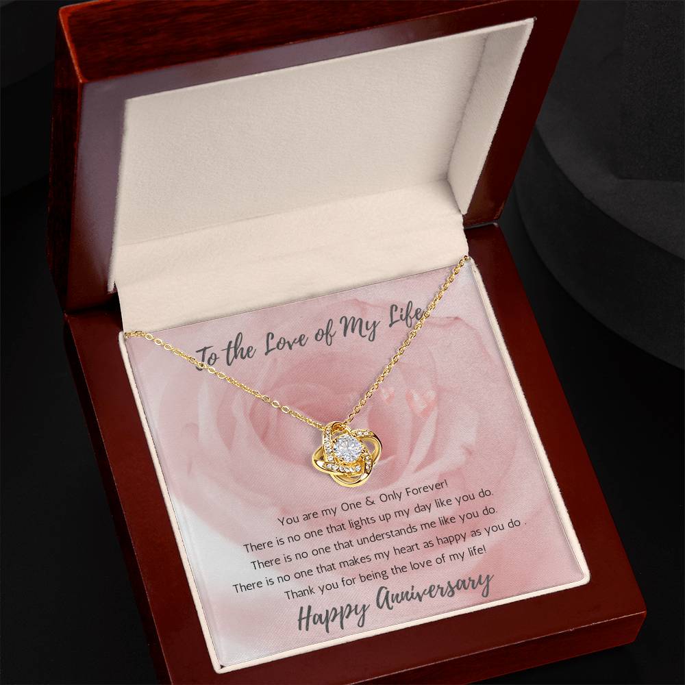 Wife Love Knot Necklace Anniversary My Everything - Rose