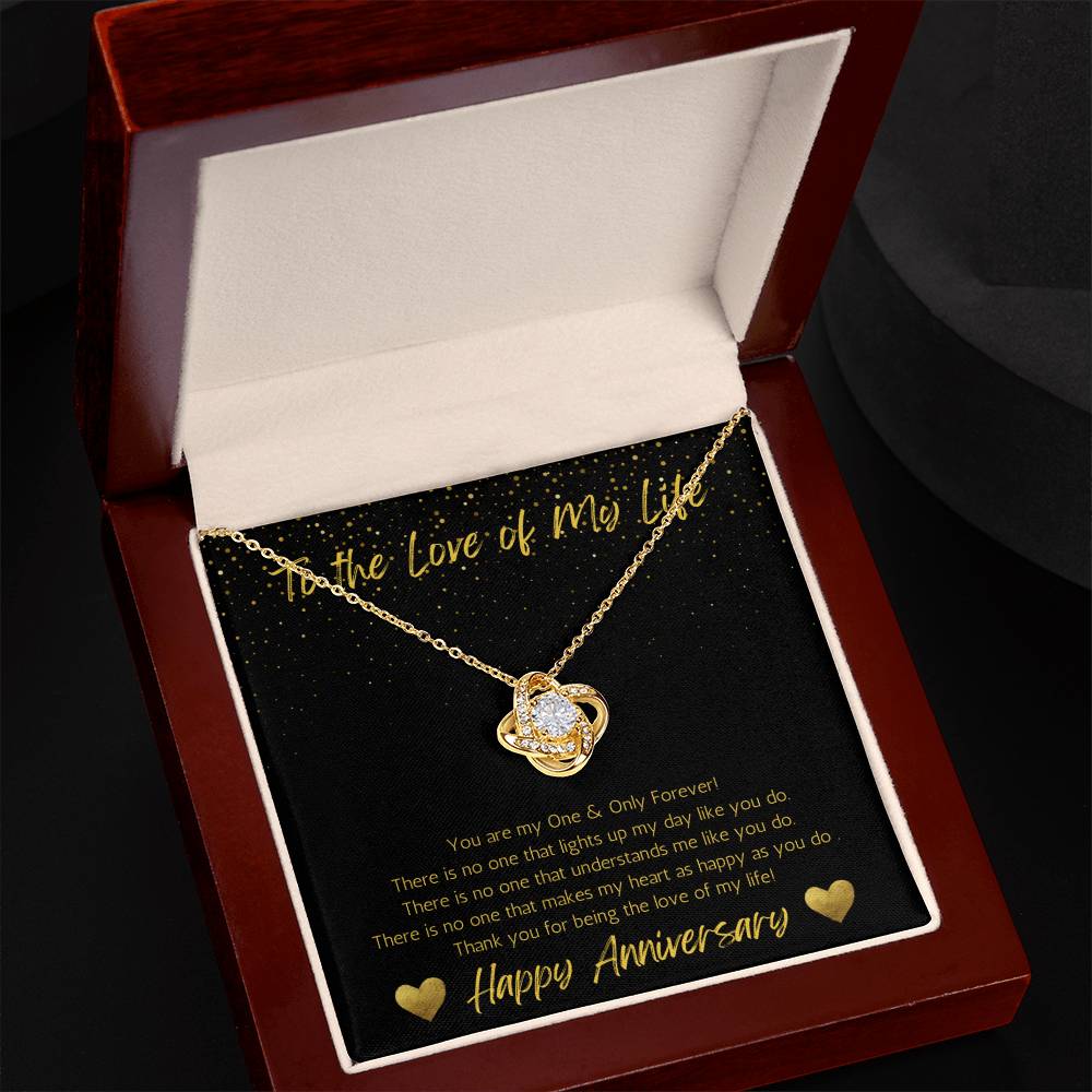 Wife Love Knot Necklace Anniversary One & Only - Black