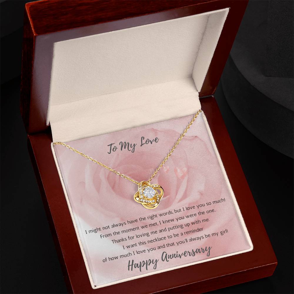 Wife Love Knot Necklace Anniversary My Girl - Rose