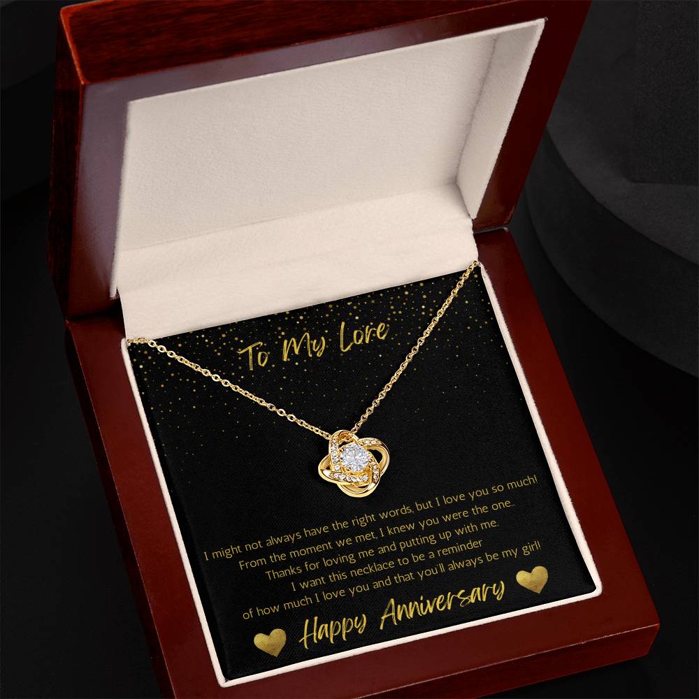 Wife Love Knot Necklace Anniversary My Girl - Black