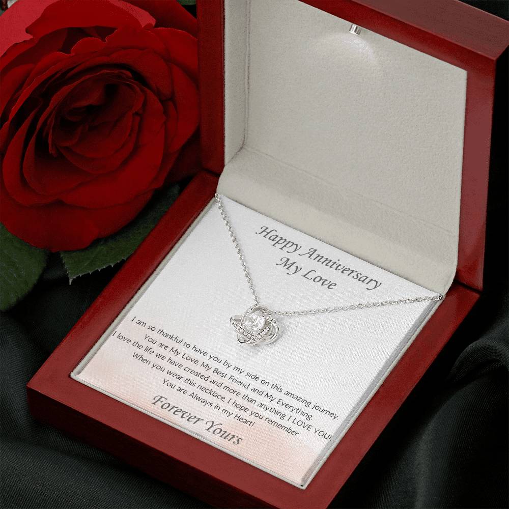 Wife Love Knot Necklace Anniversary My Everything - White